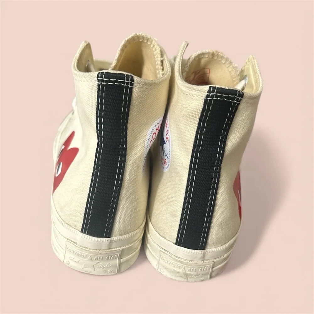 Converse x Play High-Top Cream Canvas Sneakers - Picture 5 of 6
